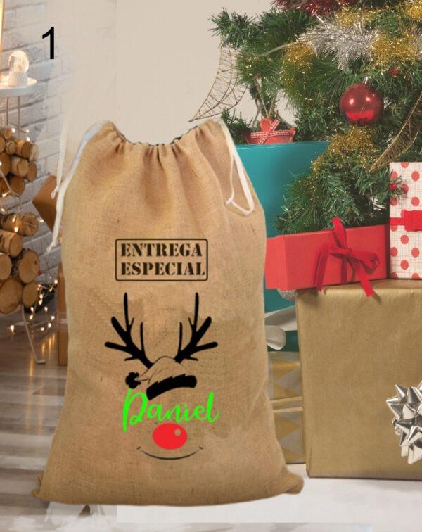 susana escribano Sacos de regalos Papa Noel personalizado con nombre Solo queda un día