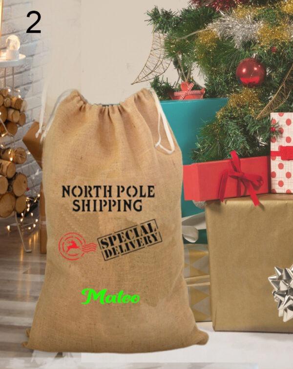 susana escribano Sacos de regalos Papa Noel personalizado con nombre Solo queda un día