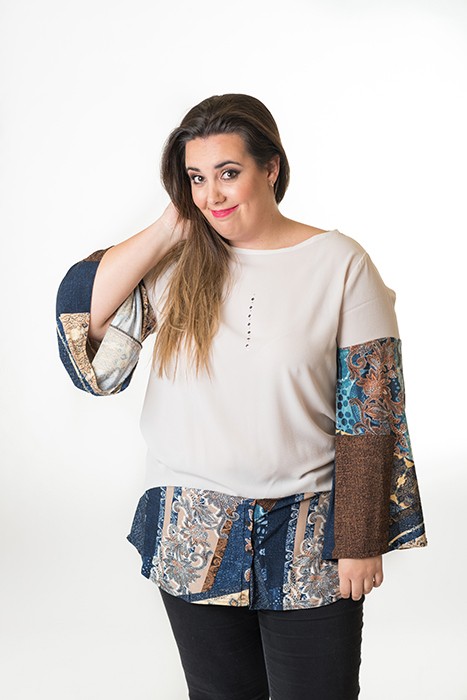 susana escribano Camisa sin cuello para mujer Rebajas de fábrica