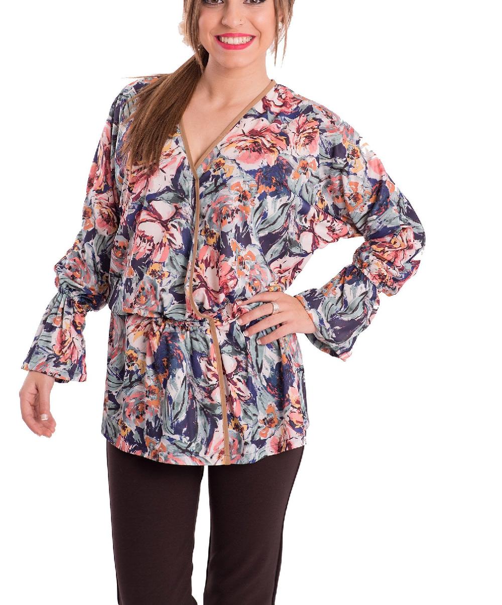 susana escribano Blusa cruzada con vivo. De colores Descuento