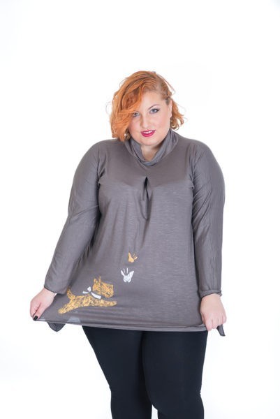 susana escribano Camiseta gris de manga larga Liquidación
