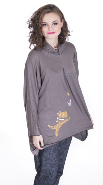 susana escribano Camiseta gris de manga larga Liquidación