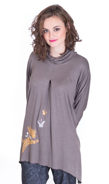 susana escribano Camiseta gris de manga larga Liquidación