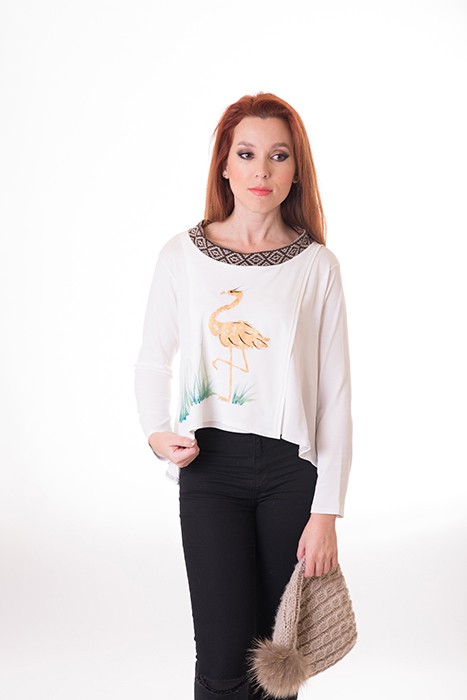 susana escribano Blusa flamenco. De manga larga Mejor oferta