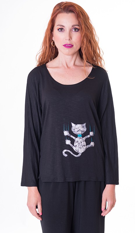 susana escribano Camiseta con dibujo pintado Oferta especial