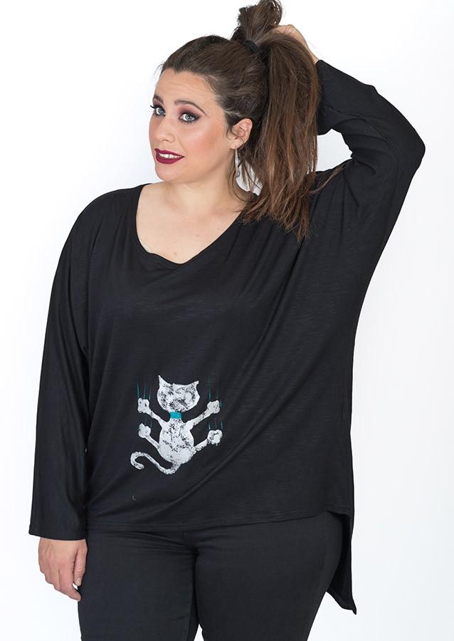 susana escribano Camiseta con dibujo pintado Oferta especial