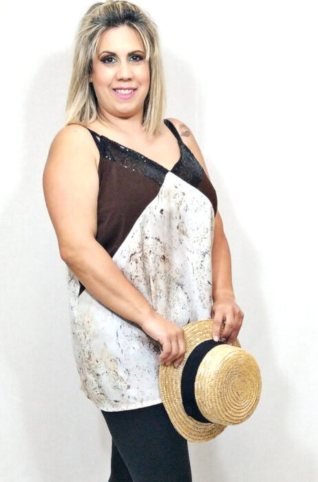 susana escribano Crop top lencero en v tallas grandes. Rebajas Envío gratis