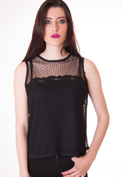 susana escribano Blusa plumeti en color negro Último día