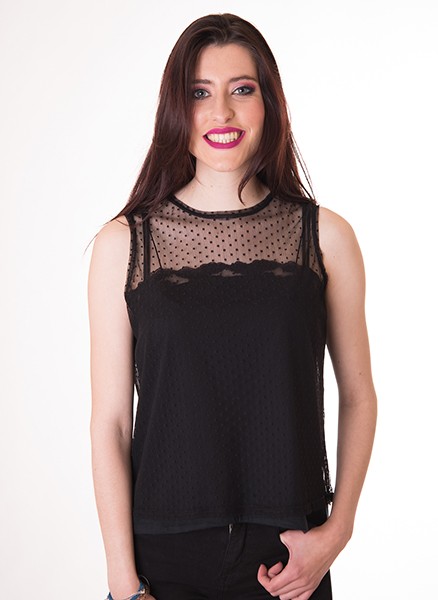 susana escribano Blusa plumeti en color negro Último día