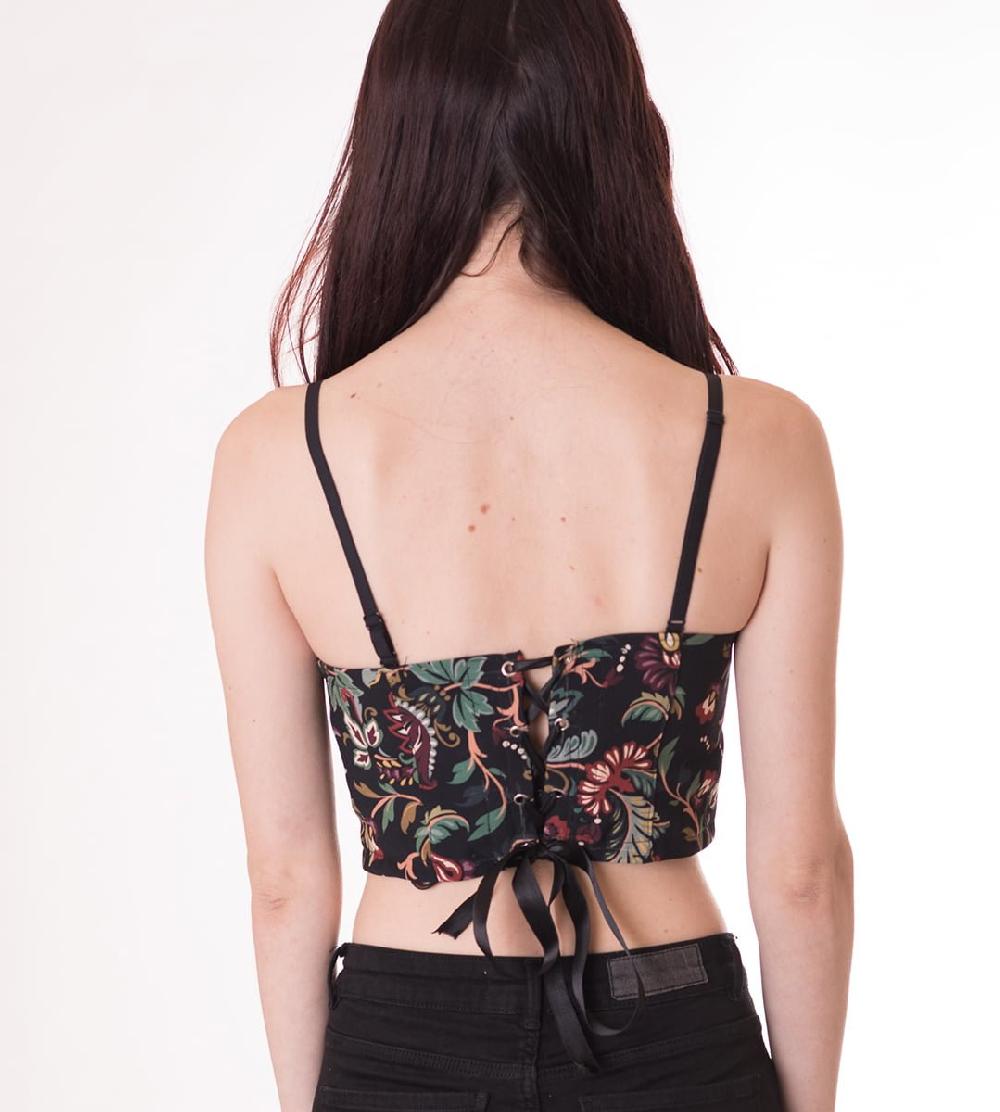 susana escribano Top crop con estampado floreado Grandes descuentos