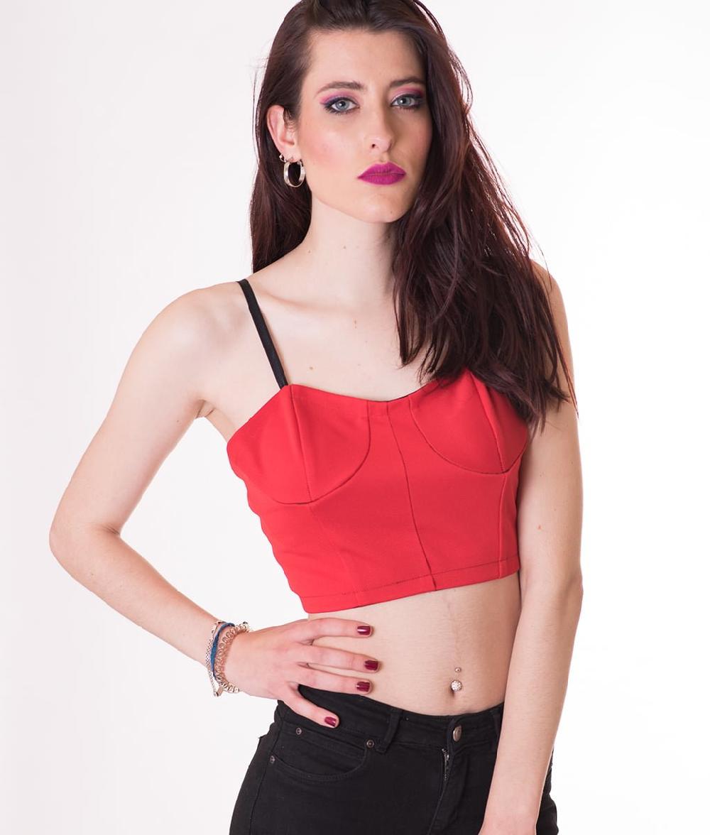 susana escribano Top crop rojo. Top de cuerpo Envío internacional gratuito