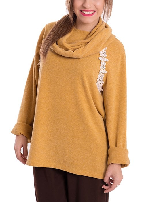 susana escribano Jersey de mujer invierno color amarillo mostaza Descuentos del mes
