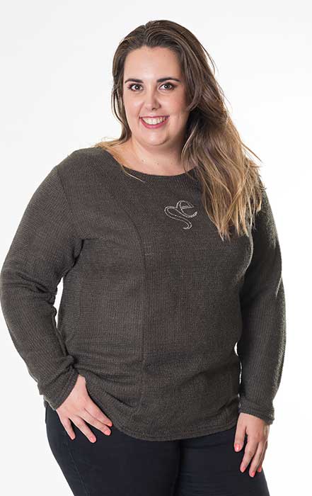 susana escribano Jersey lana de mujer. Logo strass SE Última moda