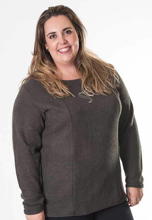 susana escribano Jersey lana de mujer. Logo strass SE Última moda