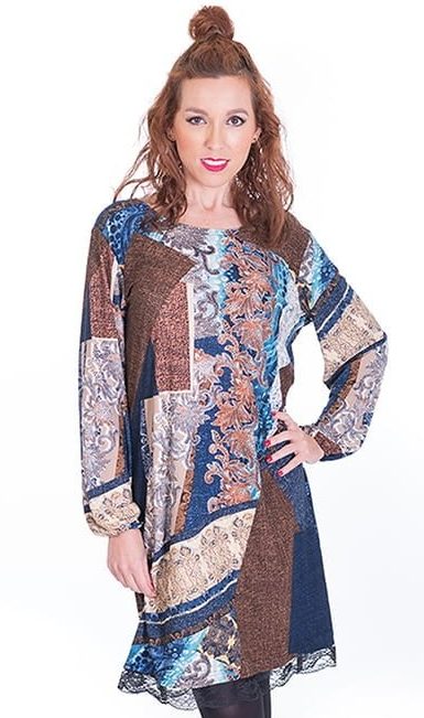 susana escribano Vestido de tonos marrones Descuento por venta flash