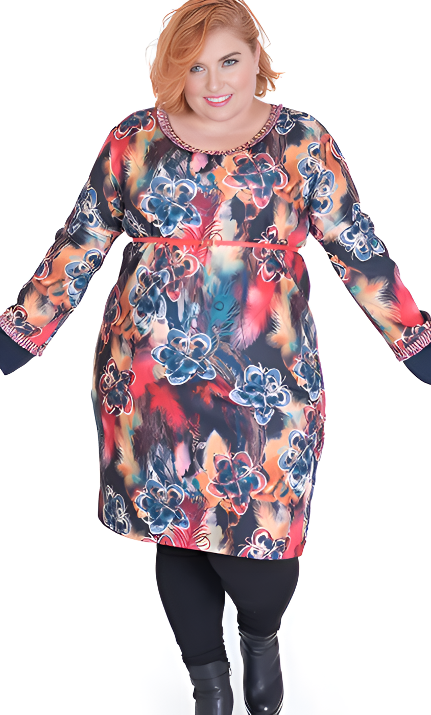 susana escribano Vestido estampado. De linea A Ofertas de temporada