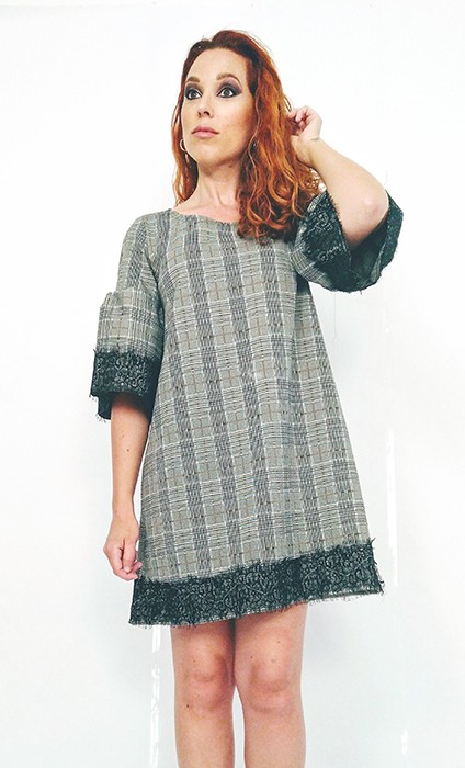 susana escribano Vestido camisero cuadros mujer Outlet