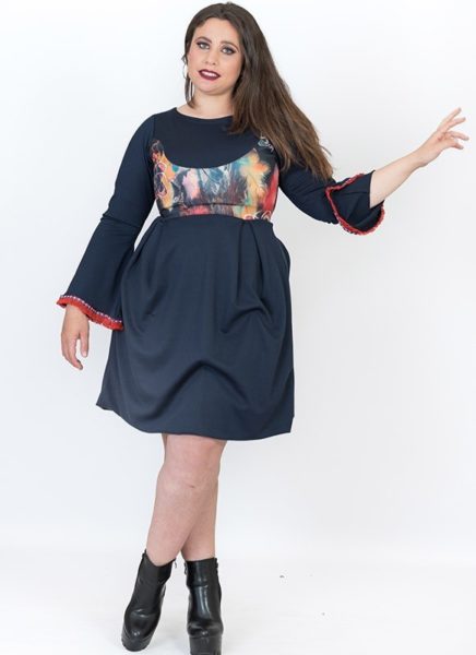 susana escribano Vestido globo con estampado Rebajas