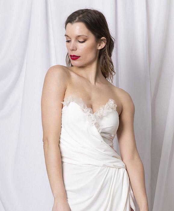 susana escribano Vestidos de novia palabra de honor sencillo Ventas relámpago