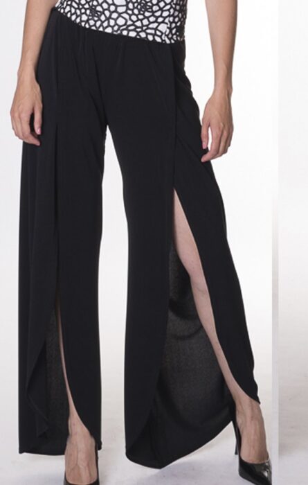 susana escribano Pantalon negro con abertural central Precio de fábrica
