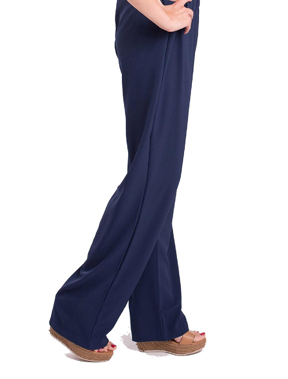 susana escribano Pantalon con goma en color navy Liquidación