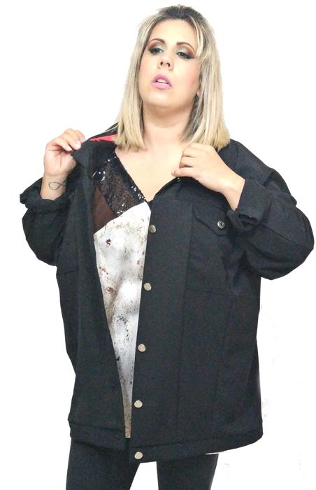 susana escribano Cazadora vaquera negra mujer. Rebajas Rebajas de fábrica