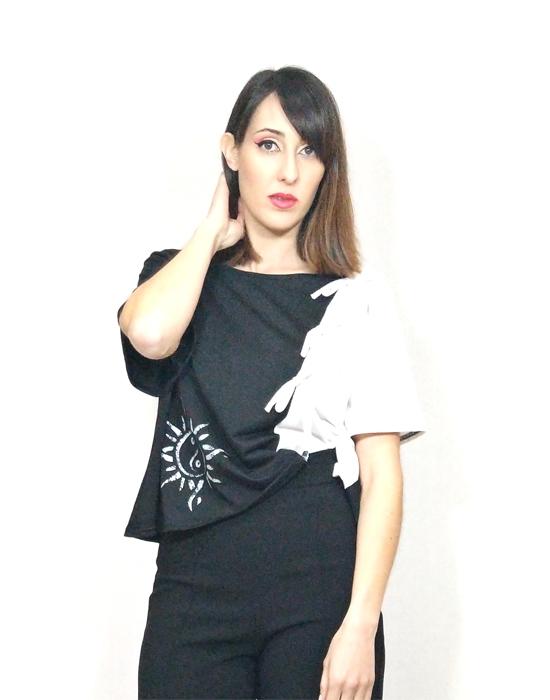 susana escribano Camiseta negra y blanca de mujer Los más vendidos