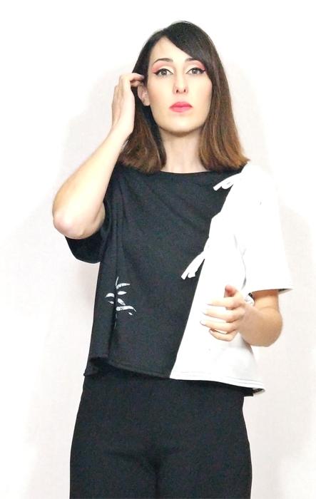 susana escribano Camiseta negra y blanca de mujer Los más vendidos