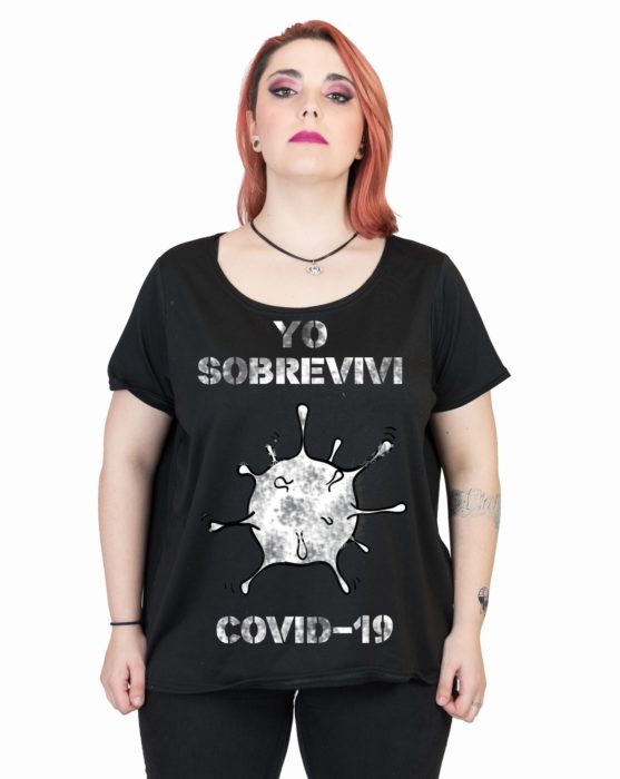 susana escribano Camiseta covid-19. Manga corta negra Descuento