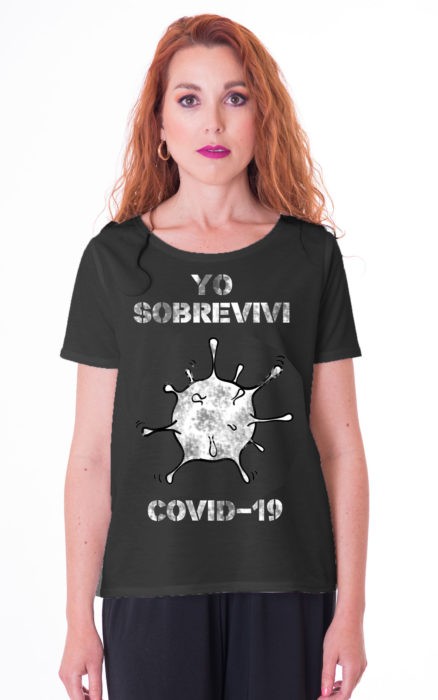 susana escribano Camiseta covid-19. Manga corta negra Descuento