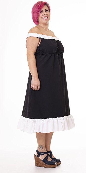 susana escribano Vestido palabra de honor. Negro Envío gratis