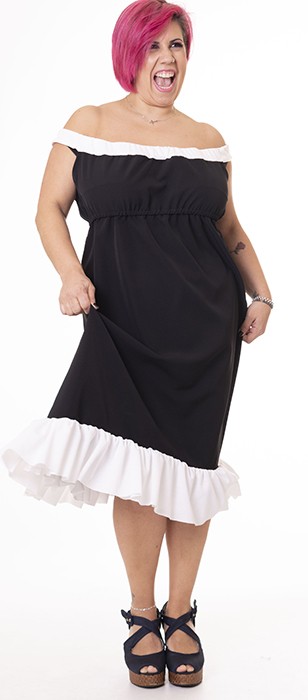 susana escribano Vestido palabra de honor. Negro Envío gratis