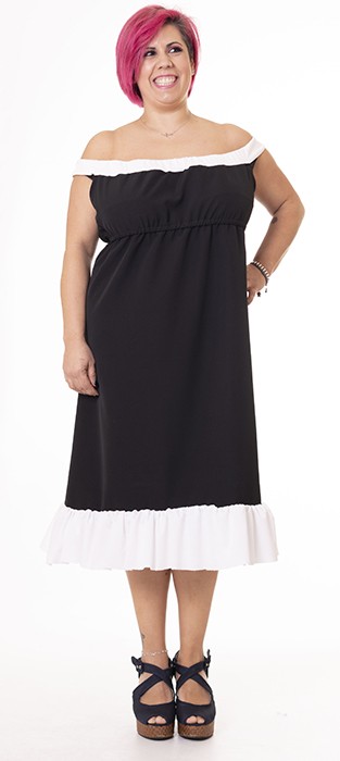 susana escribano Vestido palabra de honor. Negro Envío gratis