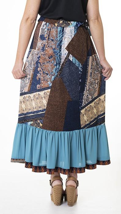 susana escribano Falda de vuelo larga. Estampada Oferta especial