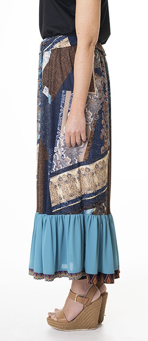 susana escribano Falda de vuelo larga. Estampada Oferta especial