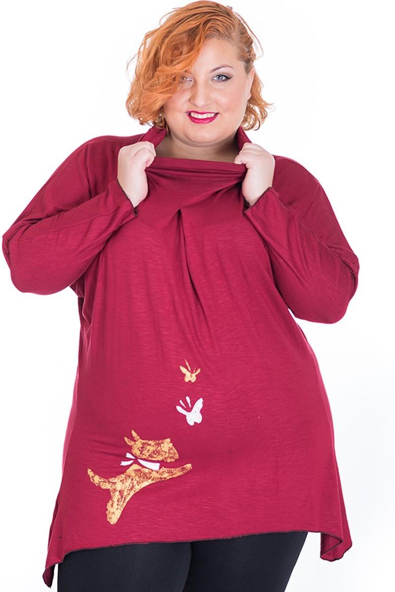 susana escribano Camisetas de cuello alto en color granate mujer Solo hoy