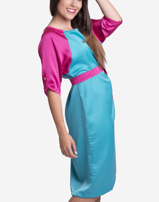 susana escribano Vestido de manga ranglan en seda Descuento por venta flash