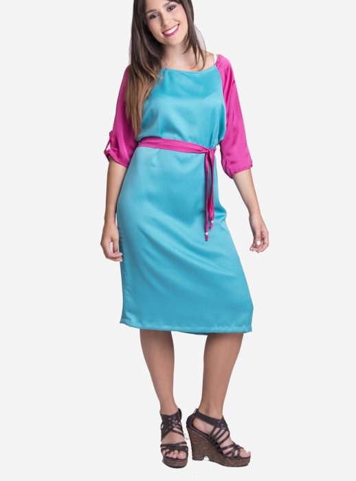 susana escribano Vestido de manga ranglan en seda Descuento por venta flash