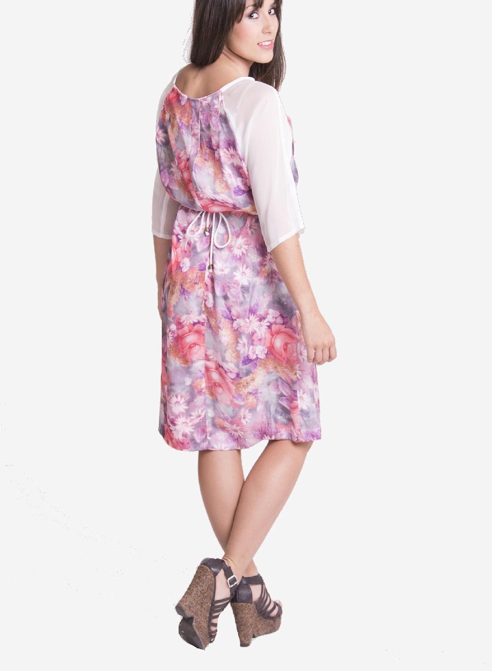 susana escribano Vestido de raso en color rosa En línea