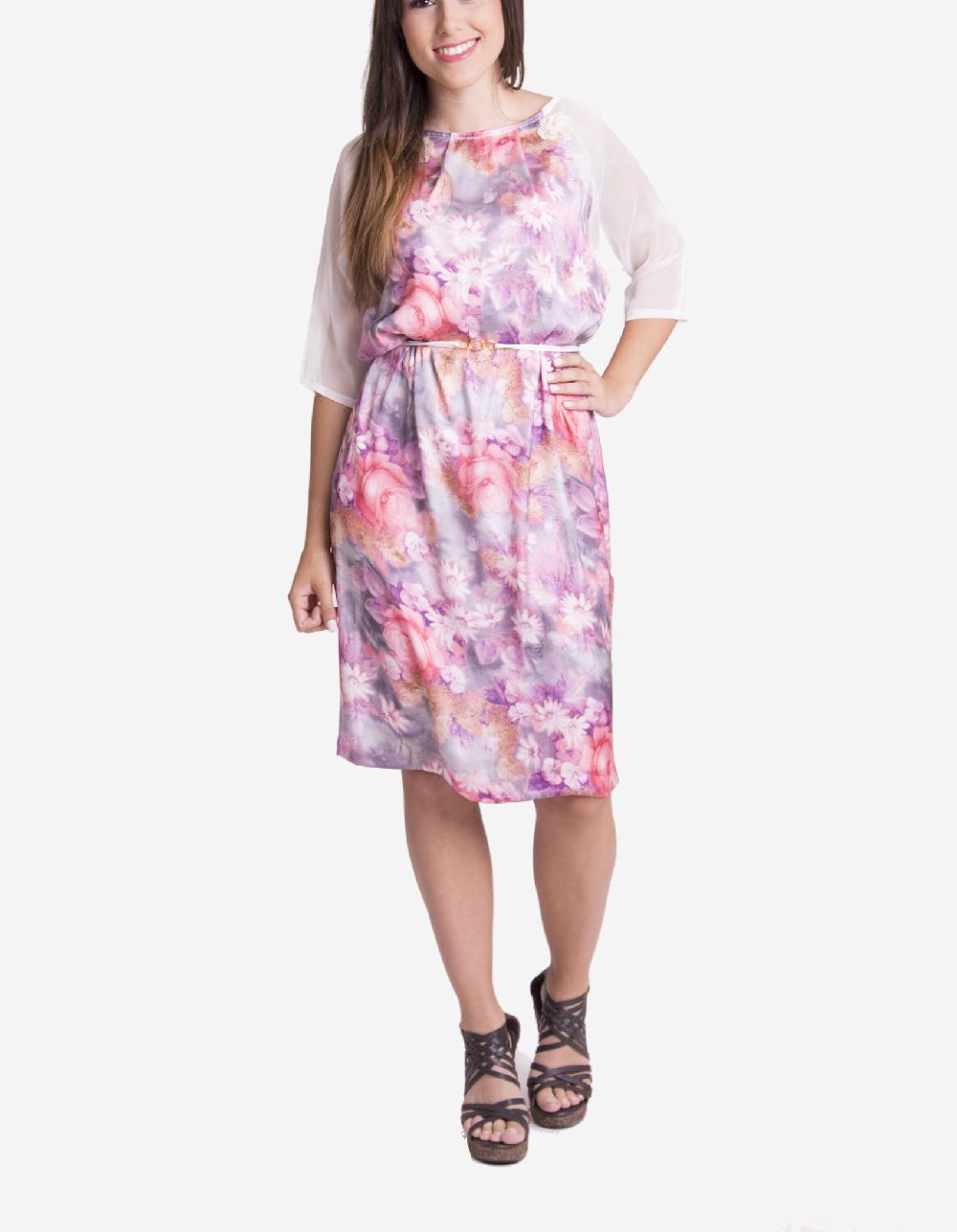 susana escribano Vestido de raso en color rosa En línea