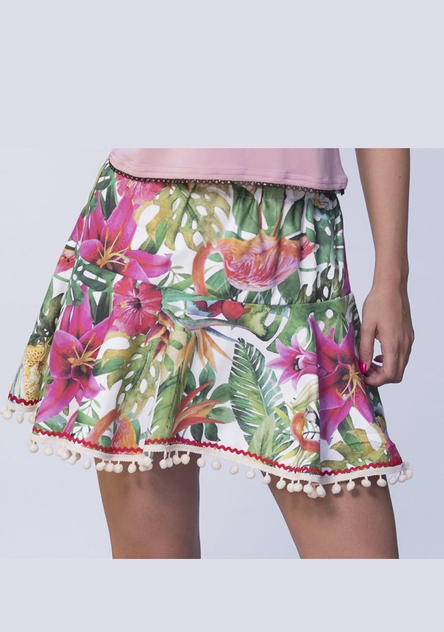 susana escribano Falda. Estampado de loros Rebajas