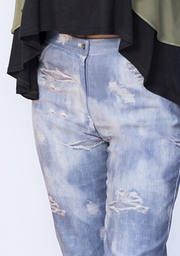 susana escribano Pantalon tejano. Imitacion rasgado Rebajas de fábrica