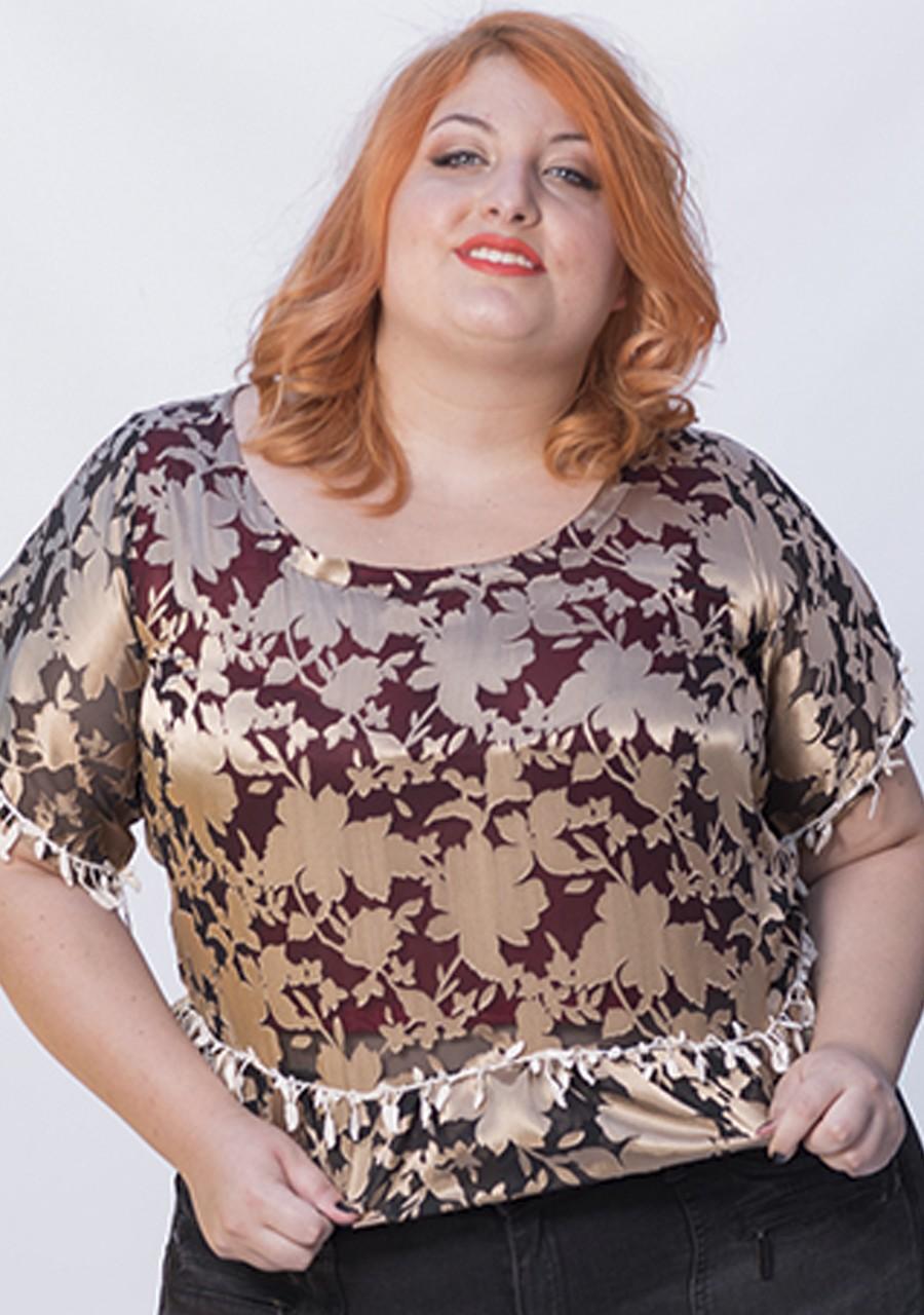 susana escribano Blusa de volante. Tonos dorados Liquidación