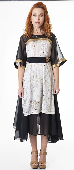 susana escribano Vestido para evento adorno dorado Envío gratis