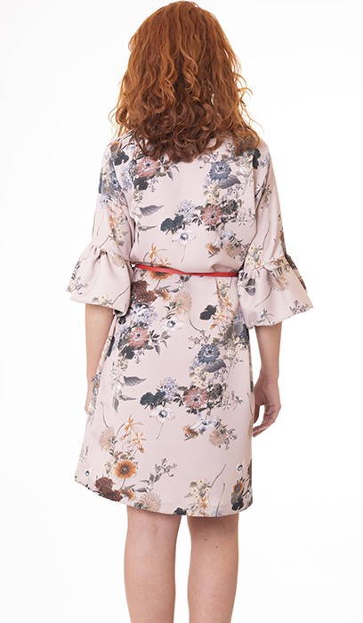 susana escribano Vestido de raso con estampado floral Oferta especial