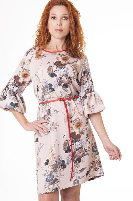 susana escribano Vestido de raso con estampado floral Oferta especial