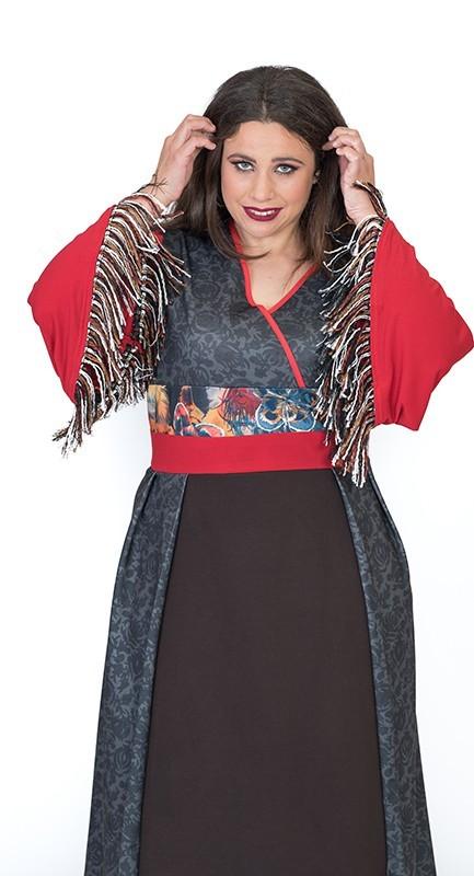 susana escribano Vestido estilo oriental. Escote V Envío gratis