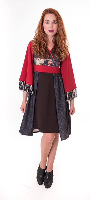 susana escribano Vestido estilo oriental. Escote V Envío gratis