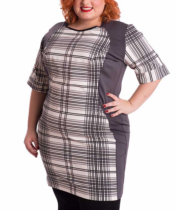 susana escribano Vestido tejido neopreno cuadro Promoción por tiempo limitado