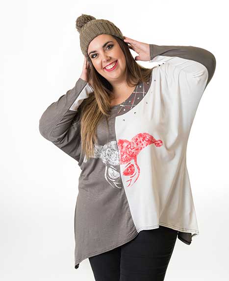 susana escribano Camiseta arlequin. Manga larga de mujer Superdescuento